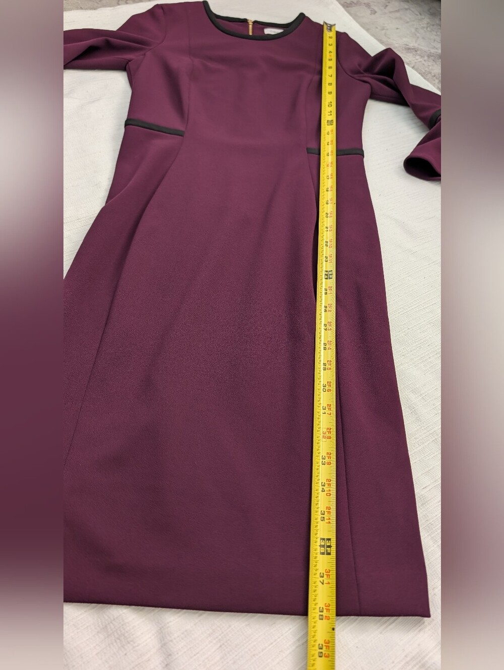 Calvin Klein Dress Bell Sleeve Gold Zipper Woman's Sz 4 . - Picture 10 of 12